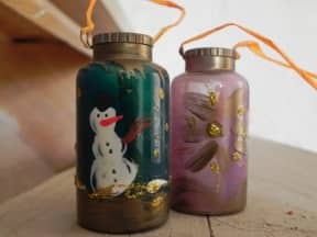 Christmas ornament on medication bottle