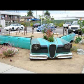 57 Edsel Station Wagon… planterbox, bench seating and bike racks