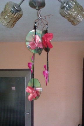 Old CDs Flower Chandelier