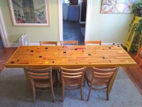 Recycled Gym Floor Dining Room Table