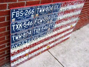 Michigan License Plate Flag of the USA