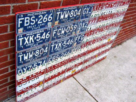 Michigan License Plate Flag of the USA