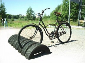 Bikestand made of tires