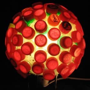 Light with plastic bottle caps