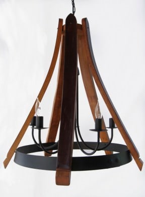 Cervantes Chandelier recycled oak wine barrel