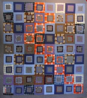Eco Friendly Recycled Quilt Made From Repurposed Men’s Shirts
