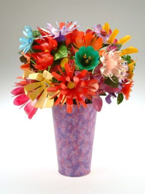 Pop and Water Bottle Flowers