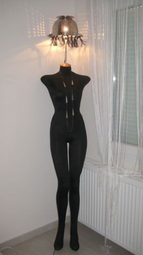 Mannequin & Pasta Strainer Floor Lamp
