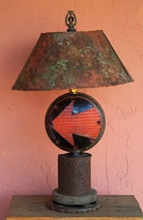 Recycled sculptural lamps