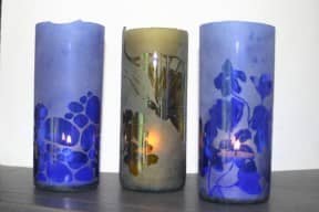 Wine bottle candle glasses