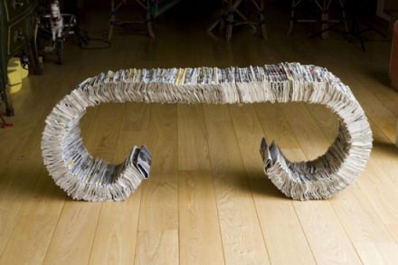 Newspapers bench and stool