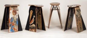 Recycled skateboard stool