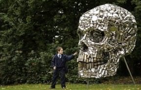 Giant metal skull