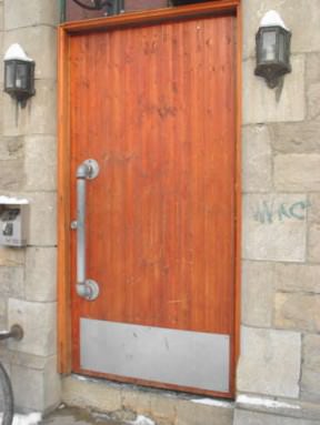 Door knob with old pipes