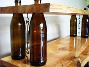 DIY Wine bottles shelves