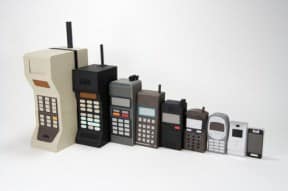 Mobile phone evolution (cardboard)