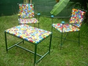 Furniture made with caps