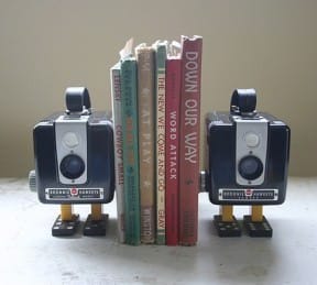 Vintage camera bookends