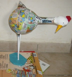 Recycled paper hens