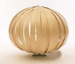 Lamp from wood remnants
