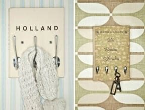 Book hooks for keys and coats