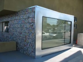 Crushed cans building
