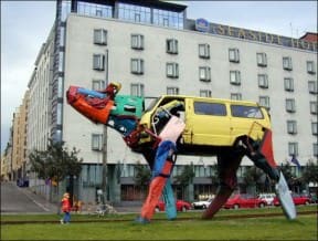 Recycled car sculpture