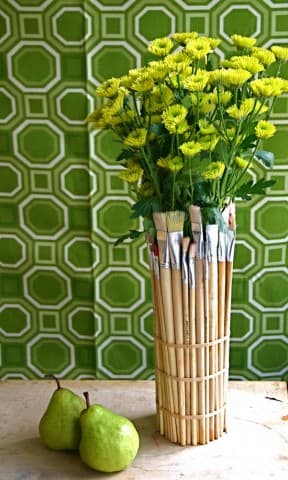 Paint brushes vase