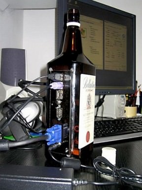 Whiskey bottle computer