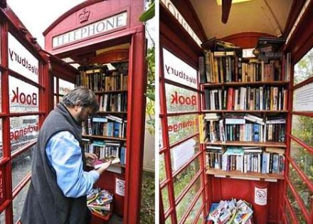 Phone booth library