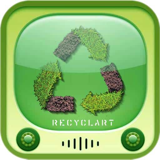 Logo recyclart iphone4 v2 The Recyclart iPhone App available ! in social  with Recycled iPhone iPad Green free 