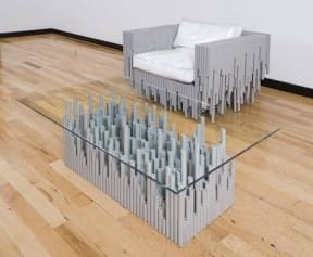 Organ chair, low table, and bed