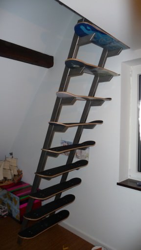 Skateboard deck stairs