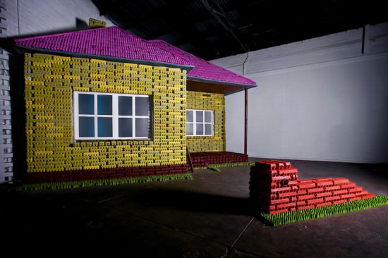 eggo 011 1 Eggo exhibition in packagings cardboard art  with House egg carton egg Cardboard 