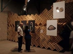 Wooden crates wall