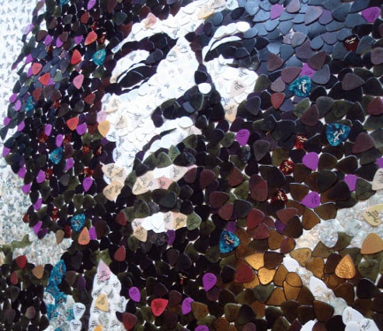 Hendrix Pick Art 2 Hendrix portrait with 5000 guitar picks in plastics art  with Portrait hendrix guitar pick guitar 