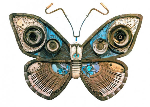 sulphur blue smeck copy Butterfly of the trash sulphur blue smeck copy Butterfly of the trash in metals art with Wires Sculpture china Can butterfly