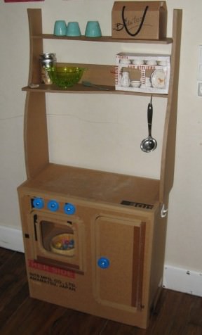Cardboard children kitchen