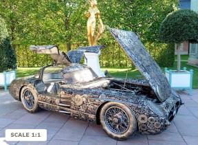 Custom sculptures made from recycled metal