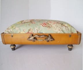 Recycled Vintage Suitcase made into Unique Pet Bed