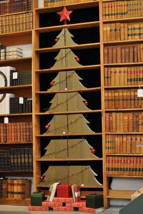 Christmas Tree Made of Useless Law Books