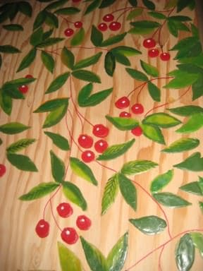 Recycled raw materials, wood and wall paper