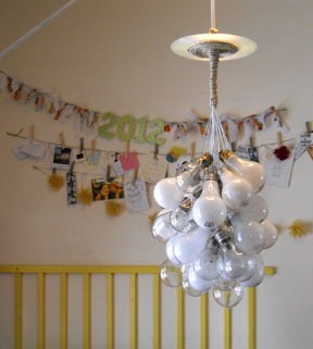 Upcycled Lightbulb Chandelier