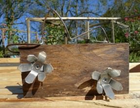 Barn wood metal flower
