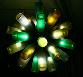 Recycled Wine Bottle Chandelier