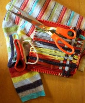 Sweater turns into a Potholder