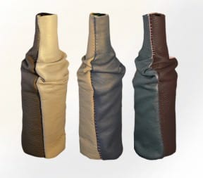Bottle with leather
