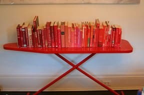 Ironing board as a bookshelf