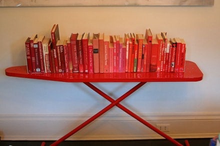 Ironing board as a bookshelf