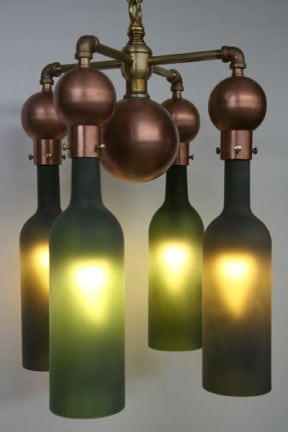 Recycled Wine Bottle Chandelier